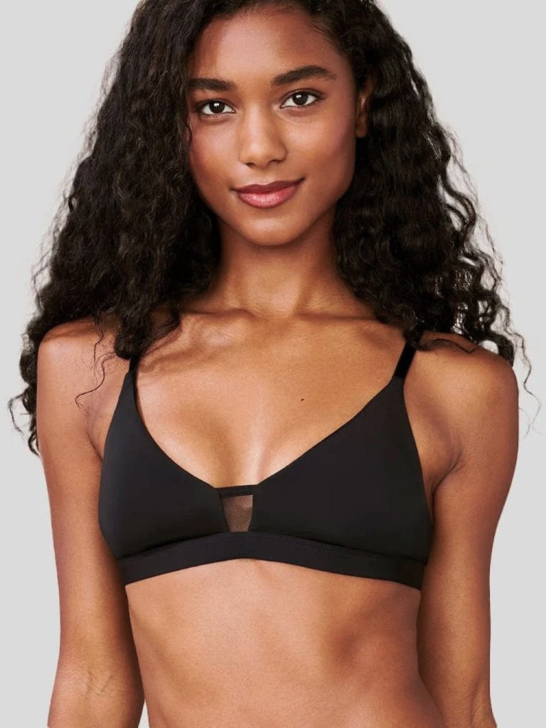 Pepper Black Wire-Free Bra Mesh Panel Comfort Lift Bra Size L (38aa 38a 38b) Nwt — image 2 of 8
